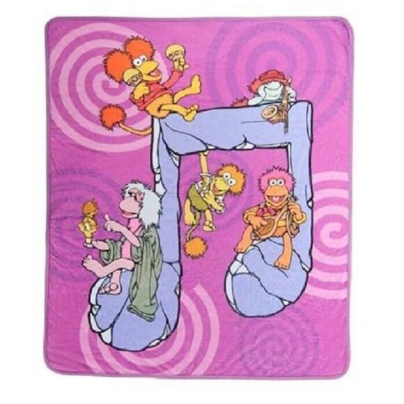 New Fraggle Rock Fleece Throw Blanket Gift Gobo Wembly Red Muppets Fraggles SOFT - Picture 1 of 3